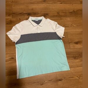 Calvin Klein White and Mint Polo Shirt